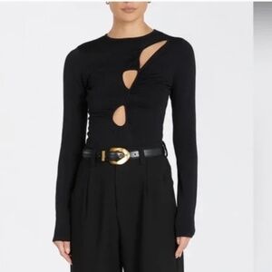 DISSH Monique Cut-Out Black Long Sleeve Knit Top